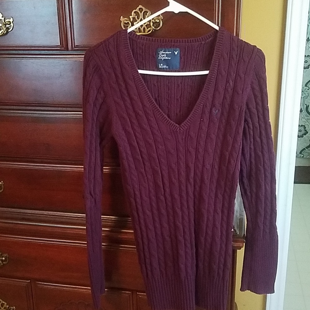 AE purple cable Knit sweater